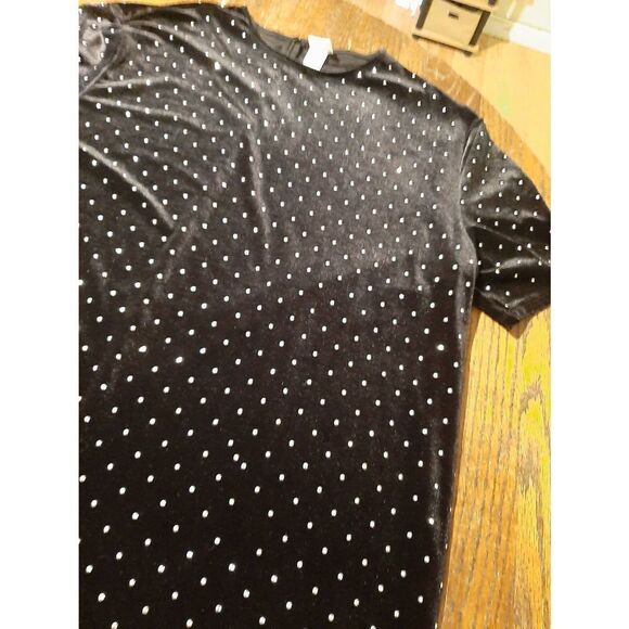 Large H&M Black Short Sleeve Silver Embellished Rear Zip Dress Special Occasion - Picture 3 of 4